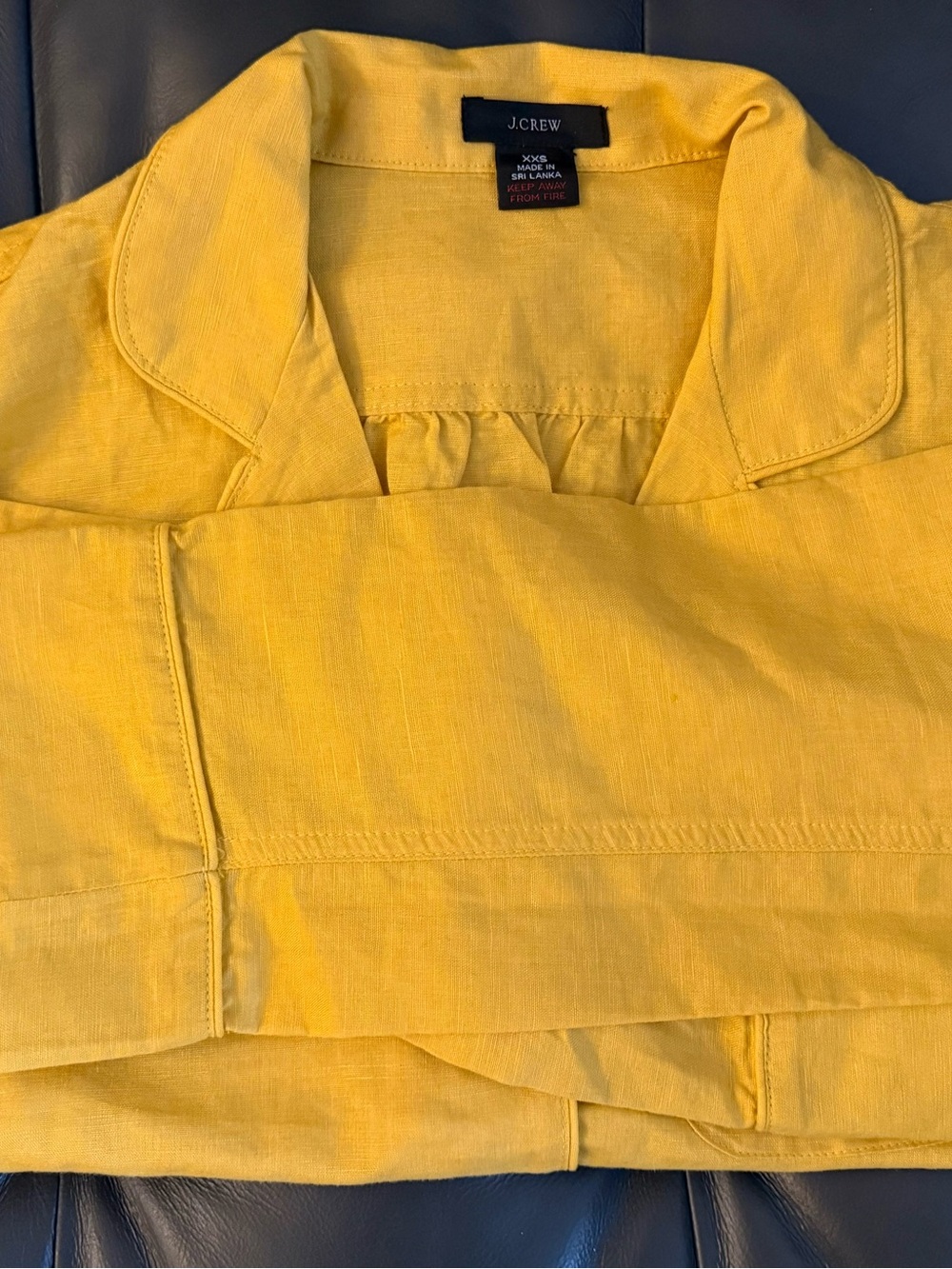 J.CREW LINEN AND COTTON PAJAMA SET - BURNISHED YELLOW - Picture 9 of 10
